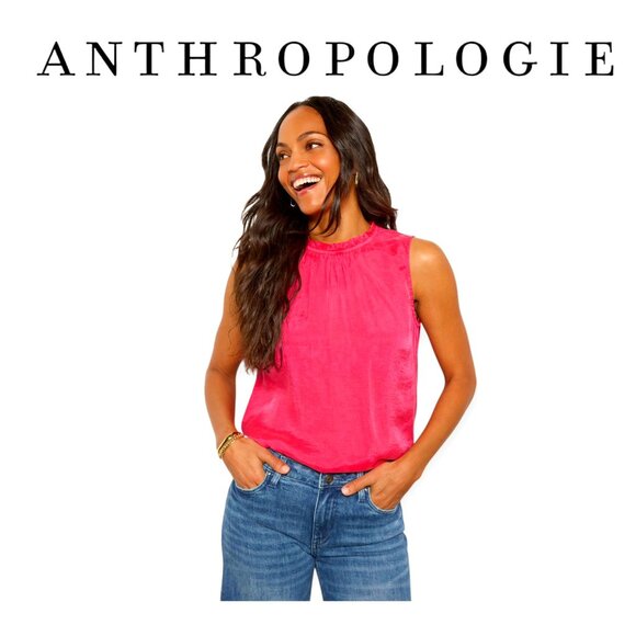 Anthropologie Cloth & Stone Fuchsia **Tencel Sleeveless Top** S - Picture 1 of 13